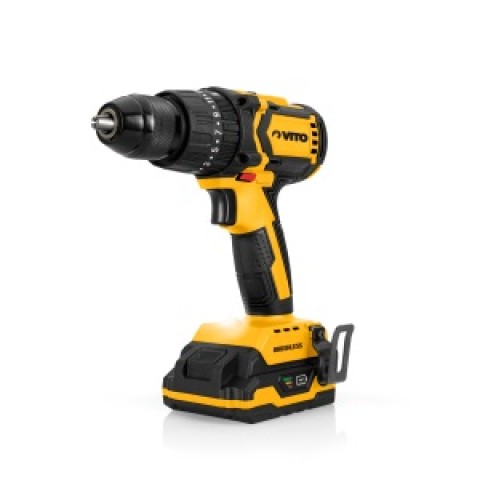 BRUSHLESS CORDLESS IMPACT DRILL 20V LI 2 BAT - 2.0AH