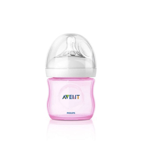 Natural Feeding Bottle 125ml - Single Pack - Pink