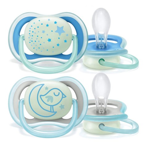 2 Deco Ultra Soft Soothers 0-6 -  Blue