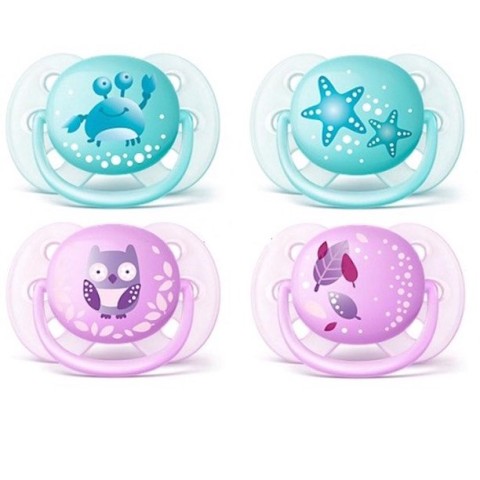 3 Deco Ultra Soft Soothers 0-6 - Mix Animal