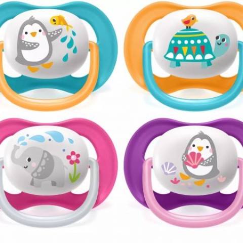 2 Deco Ultra Soft Soothers 6-18m - Mix Animal