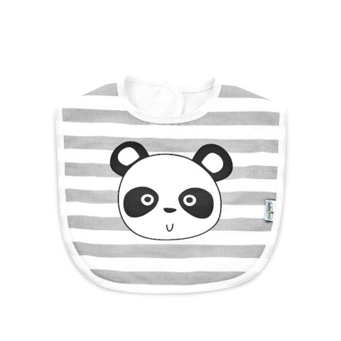 BABYJEM STRIPE DESIGNED BIB GREY