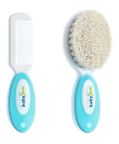 BABYJEM BRUSH COMB SET NATURAL BRİSTLE / BLUE