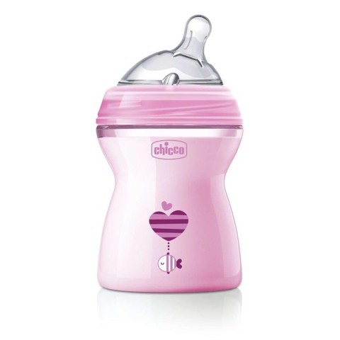 B- 250ML PLASTIC BOTTLE NATURAL FEEL 2m+ -PINK [81323.10]