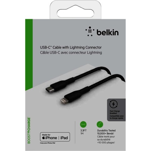 BELKIN USB-C CABLE WITH LIGHTNING CONNECTOR 3.3FT