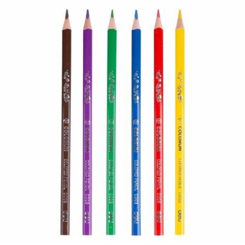 WOOD-FREE COLOUR PENCILS 6PIECES