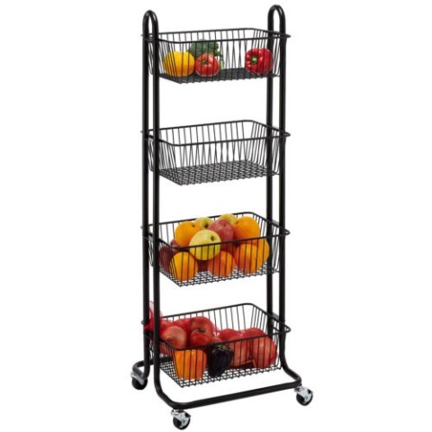 Edifice 4-Tier Rolling Basket Kitchen Home Decor