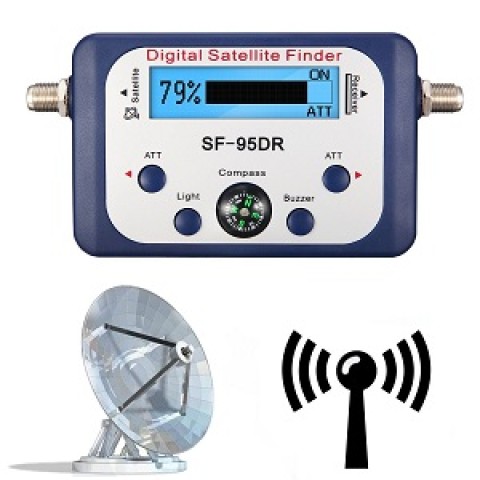 Digital Satellite Finder Meter with LCD Display & with Compass