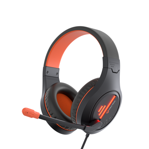 Stereo Gaming Headset with Mic Black Orange Lightweight Backlit HP021