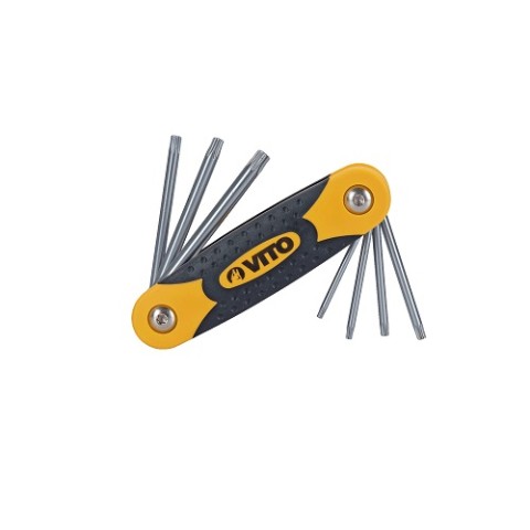 7 PCS FOLDING TAMPER STAR HEX KEY WRENCH SET