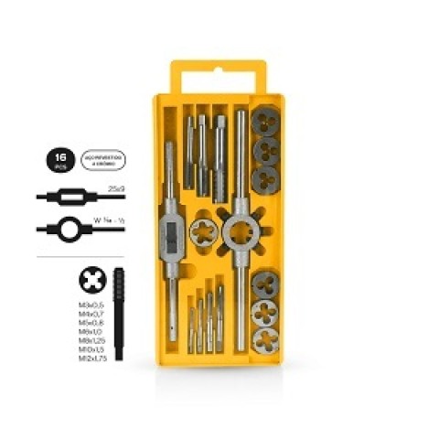 TAP AND DIE SET - 16 PCS