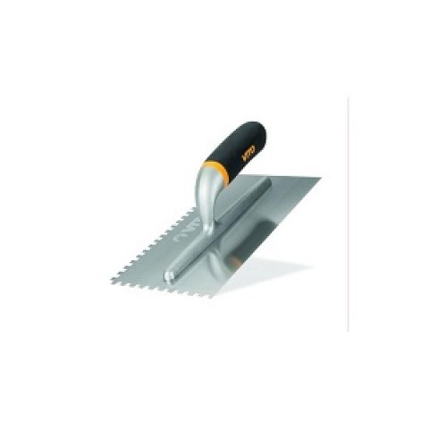 SQUARE NOTCH STEEL TROWEL BIMAT. HANDLE 280x130mm / 10mm