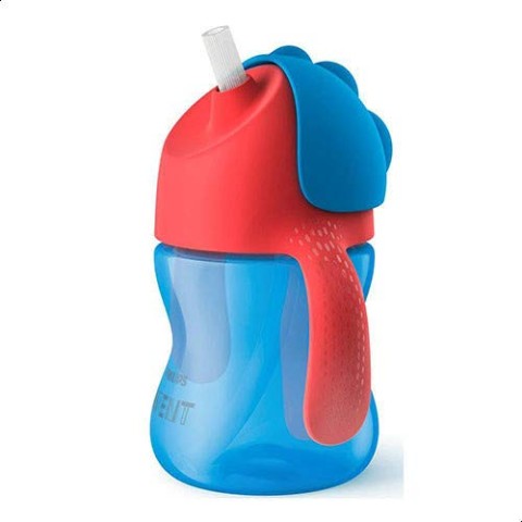 Bendy Straw Cup 200ml 9m+. Available in Purple-Blue and Blue-Red