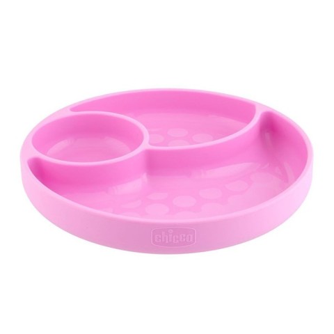 SILICONE PINK DIVIDED PLATE 12m+