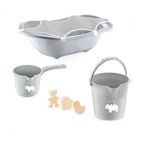 BABY BATH SET 5 PCS GREY 