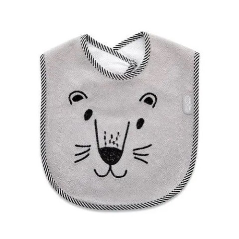 BABYJEM TOWEL BIB / CUTE ANIMALS / GRAY LION