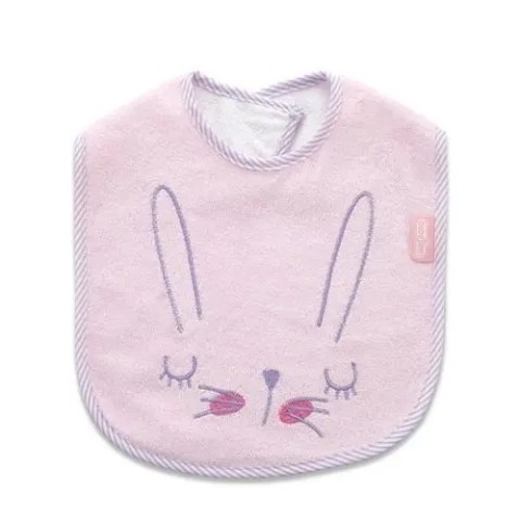 BABYJEM TOWEL BIB / CUTE ANIMALS / PINK RABBIT