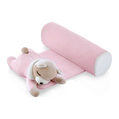 BABYJEM SIDE SLEEP PILLOW  PINK BEAR 