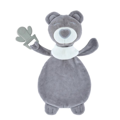 BABYJEM MY SWEET BEAR TOY WITH TEETHER / GREY