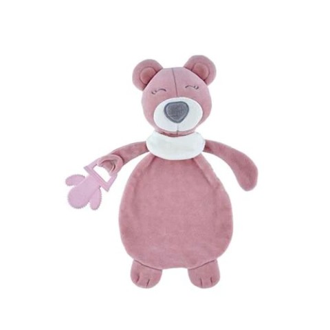 BABYJEM MY SWEET BEAR TOY WITH TEETHER / ROSE COLOR