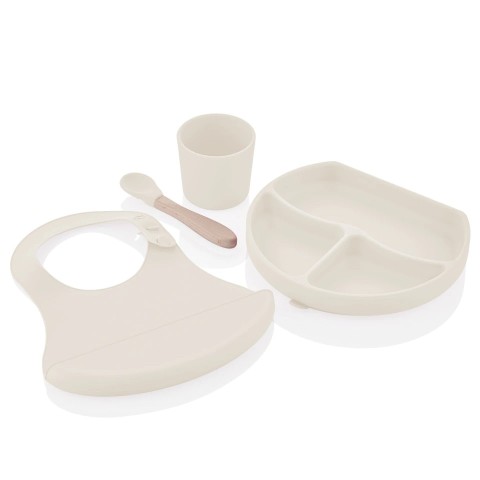 BABYJEM SILICON FEEDING SET ECRU