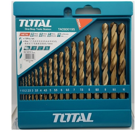 HSS Twist Drill Bits Set x19Pcs