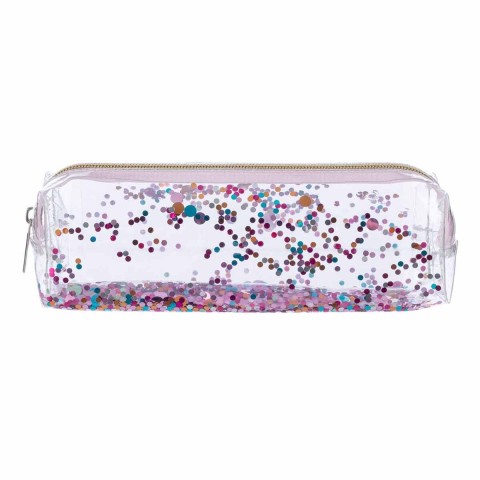 CLEAR GLITTER PENCIL CASE