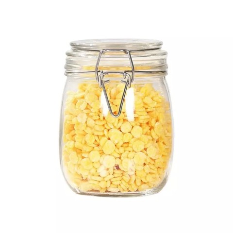 Round Storage Glass Jar Airtight Food Container with Seal Lock Lid