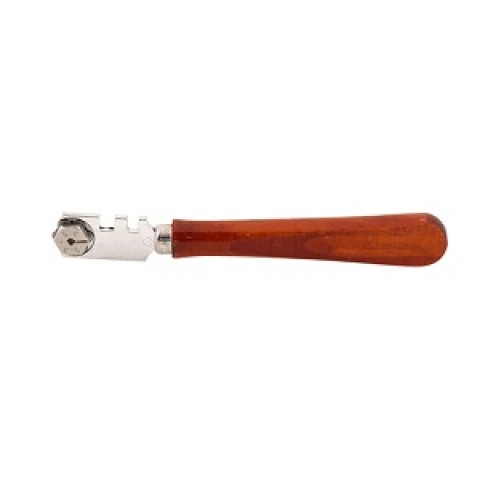 6 WHEELS GLASS CUTTER WOOD HANDLE